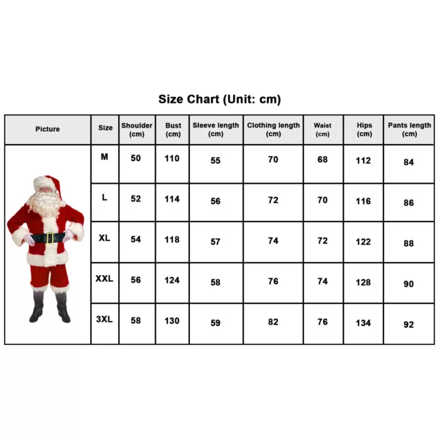 Santa Claus Adult Suit Mens Deluxe Father Christmas Fancy Dress Costume Xmas Dec 2