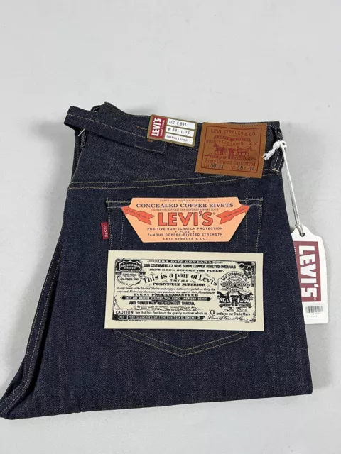 LEVIS LVC 1960 501ZXX CONE MILLS DENIM/JAPAN 34X34 NWT LIMITED EDIT/#450 of  #501