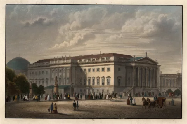 Berlin Opernhaus Original Stahlstich Gottheil 1856