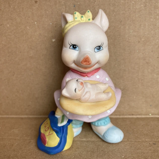 1994 Pig Figurine Bronson piglet anthropomorphic decor gift BC new baby born