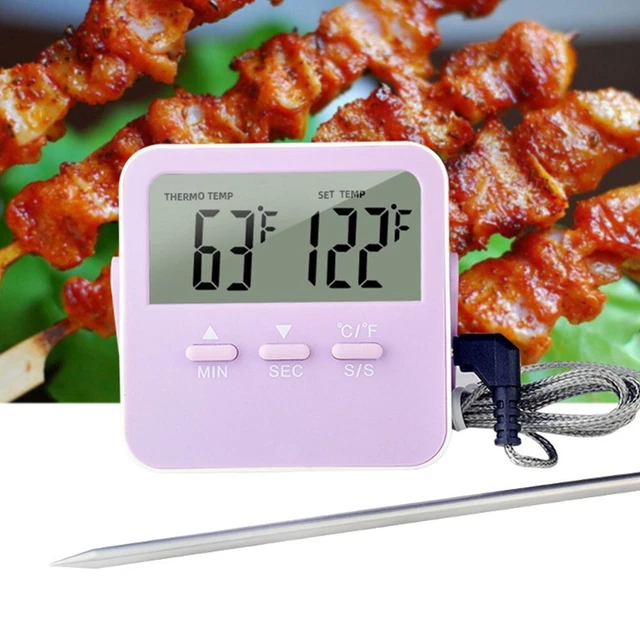 Thermomètre four barbecue durable coque en plastique ABS et sonde en acier inox