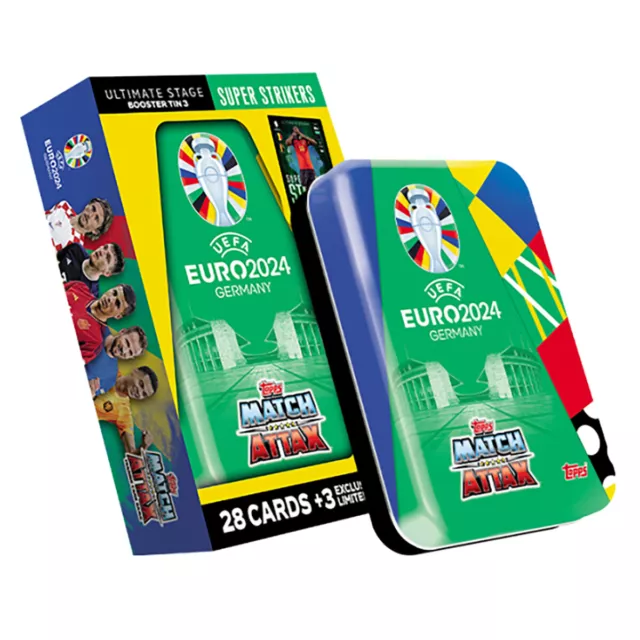 Euro 2024 Match Attax Super Strikers Booster Boite Topps Carte de Collection