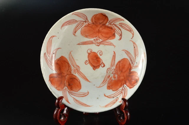 G3073: Chinese Red painting Flower Muffle painting PLATE/dish