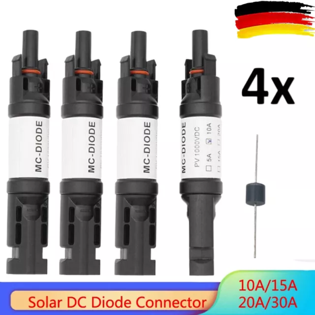 4 Stk Inline IP67 Solarmodulkabel Mit Diodenstecker Nützlich Für Ersatzteile