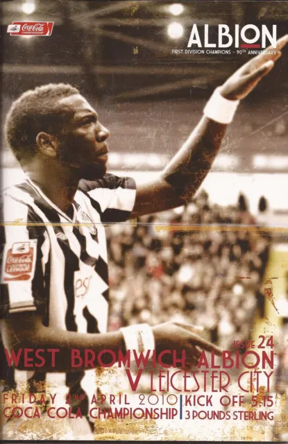 Football Programme - WBA v Leicester City - Championship - 2010