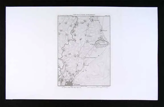 1859 Dufour Map Heliopolis Plain Cairo Egypt Napoleon