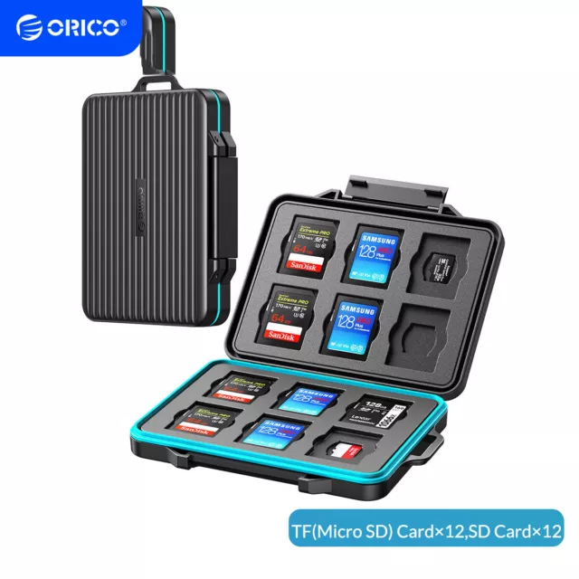 ORICO 24 Slots SD Card Case Water Resistant&Anti-Shock Case for SD/Micro SD Card