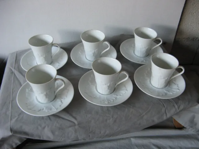 Très beau service à café 6 tasses en porcelaine de Limoges Raynaud