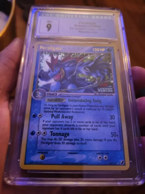 Cgc 9 Mint Feraligatr 4/115 Ex Unseen Forces Stamped Reverse Holo Pokemon 2005