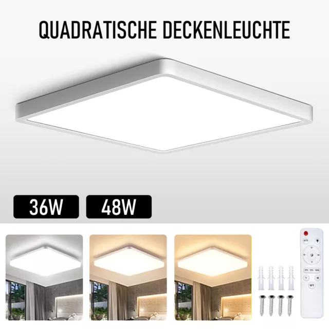 Ultraslim Led Deckenlampe Deckenleuchte Dimmbar Mit Fb Wohnzimmer Lampen 36W/48W