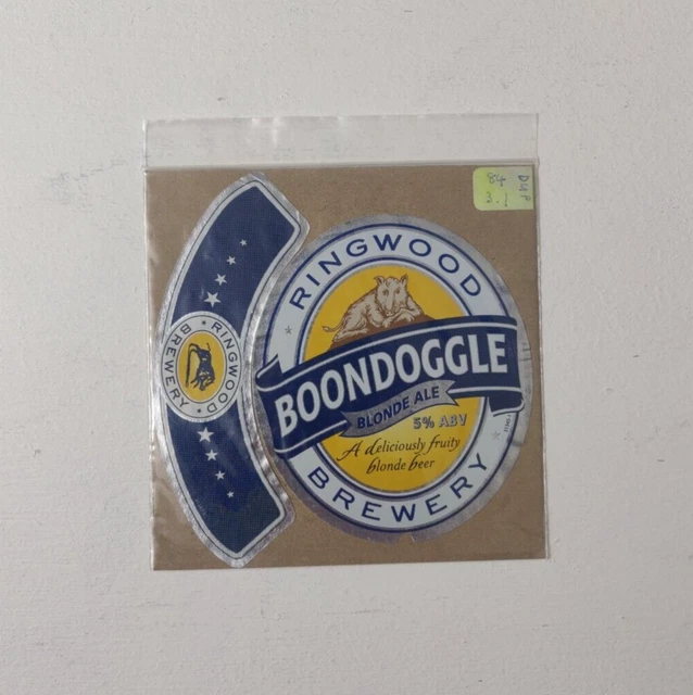Ringwood Brewery, Boondonggle, Beer Bottle Label / Wrap - Ringwood UK - Man Cave