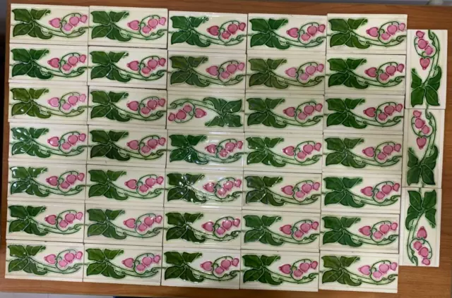 Tiles Rare Antique Vintage Architecture 6x3 inch Backsplash Art Deco England