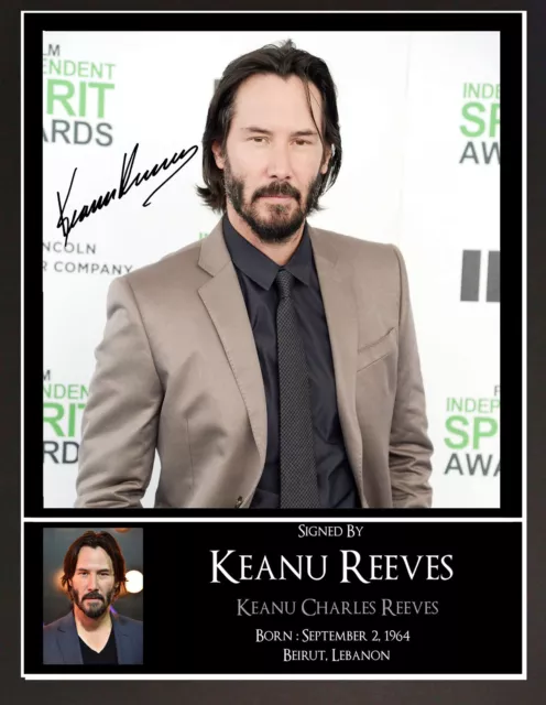 Keanu Reeves Signed Mounted Photo Print Display 10 x 12