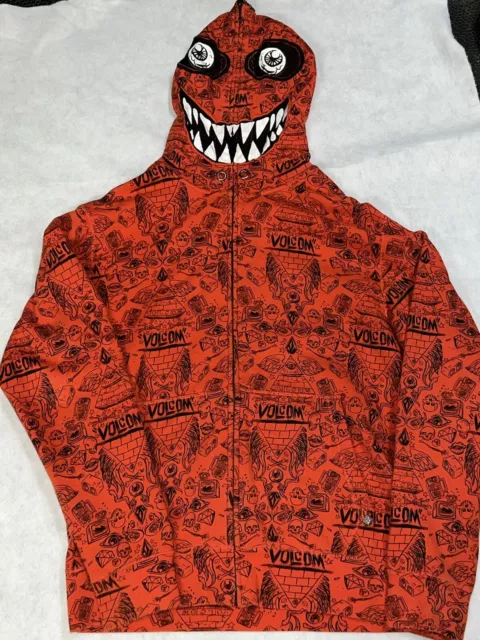 Ryan Sheckler x Volcom Vintage Monster Hoodie Large men skateboarding VERY RARE