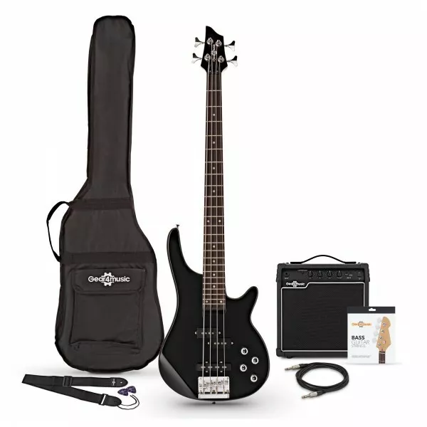 Chicago Bass Guitar + 15W Amp Pack Black