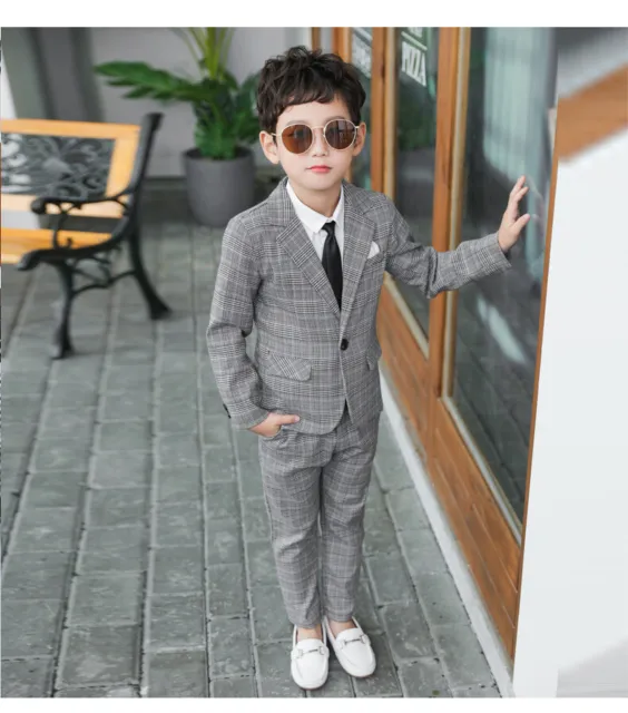 Kids Blue Suit Boy Suits Boys Wedding Suit Page Boy Party Prom 2-9 Years UK 2022 8