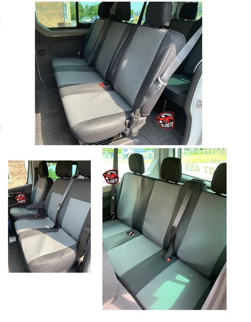 Lux-Ride Tailored Fabric Seat Covers – Front – Fits Vauxhall Vivaro 2014-2018 – Graphite