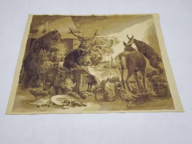 Vintage Animals Scene Wall Hanging Tapestry 185x139cm