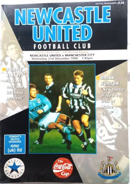 Newcastle United V Manchester City Programme 21 December 1994