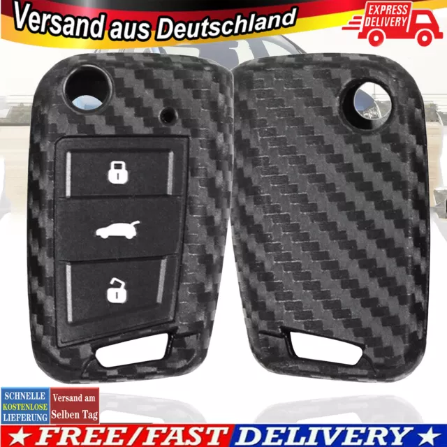 Hülle für VW Golf 7 MK7 Autoschlüssel Kunstleder Case Schlüssel Schutzhülle