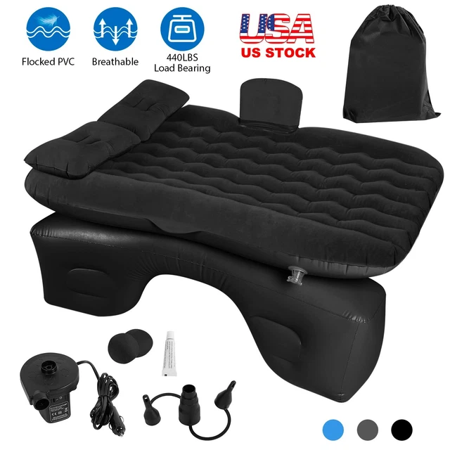 Inflatable Car Air Bed Travel Camping Mattress Back Seat with Rest Pillow Pump