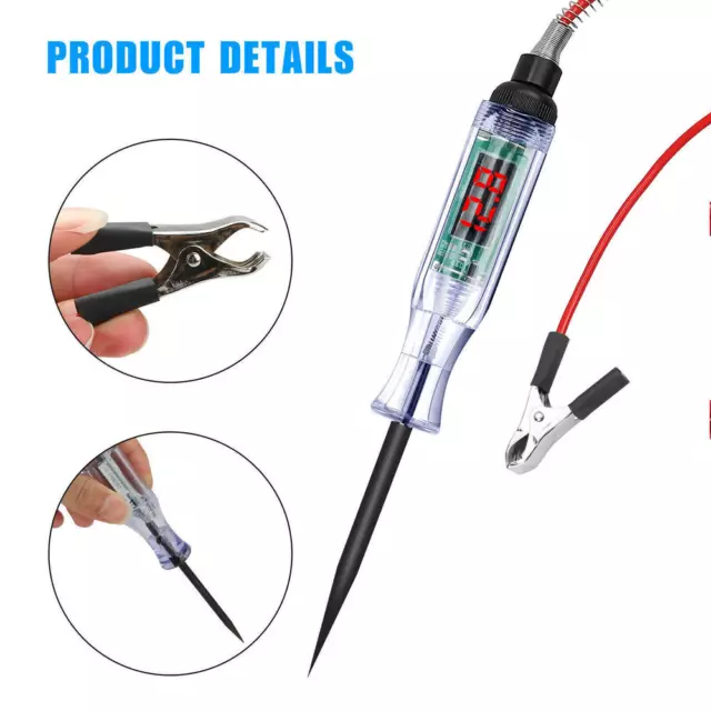 Car Truck Electrical Circuit Voltage Tester DC 3- 12V 24V Test Light Probe Pen 3