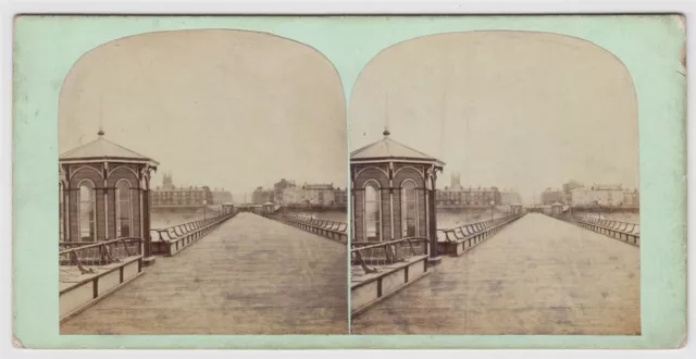 Lancashire stereoview-Blackpool Pier and the smoke room on the pier by Petschler