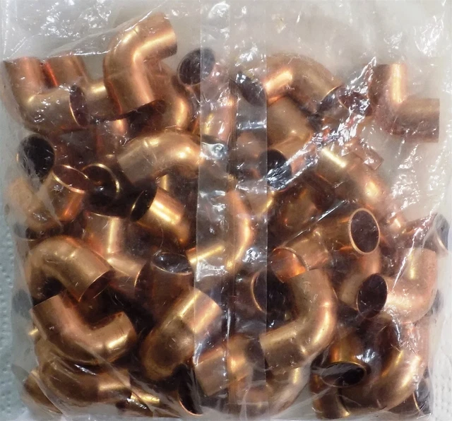 Mueller Streamline WB01622 1/2 Inch Copper 90 Degree Short Elbow Quantity 50