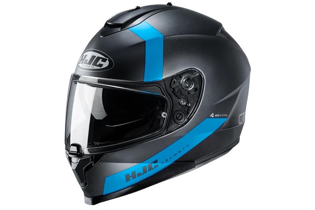 CASQUE HELM CASQUE Helmet HJC C70 C-70 Eura MC2SF Noir Bleu 2021 TAILLE ...