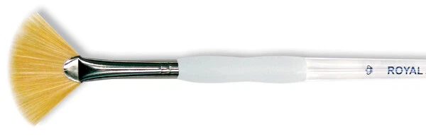 Paquete de 6 Cepillos Ventilador Taklon Dorado Agarre Suave Royal-Langnkel-Talla 6 SG850-6