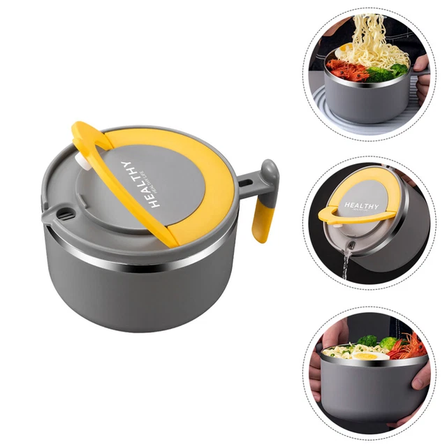 Contenitore da portata in acciaio inox ciotola per zuppa istantanea spaghetti grigio