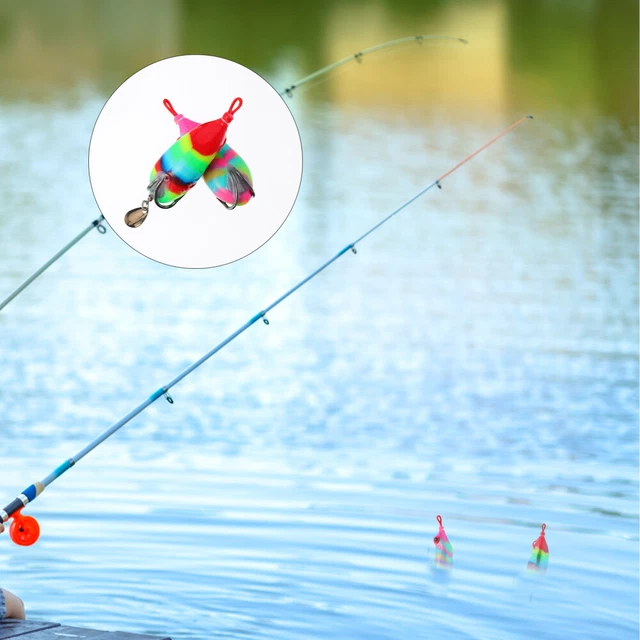2 Pcs Fish Lure Shape Bait Colored Bait Fishing Lure Decoties Fake Bait