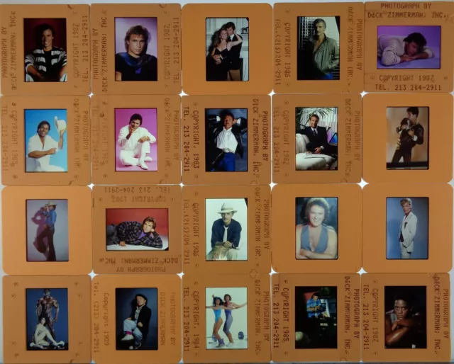 LZ3-53 80s FASHION MODELS & STARS 20PC LOT ORIG DICK ZIMMERMAN 35MM COLOR SLIDES