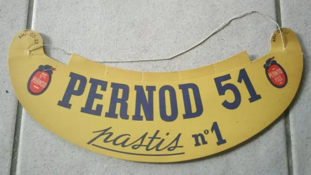 COLLECTOR , RARE ET ANCIEN DESSUS DE CASQUETTE visière  PERNOD 51 ricard