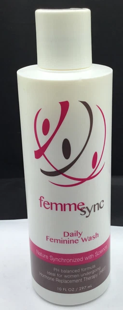 Femme Sync Lavado Diario Femenino PH Fórmula Equilibrada Mujeres HRT 10 oz Sellado