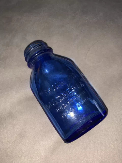 Old Blue Medicine Chemist Bottle Milk Of Magnesia