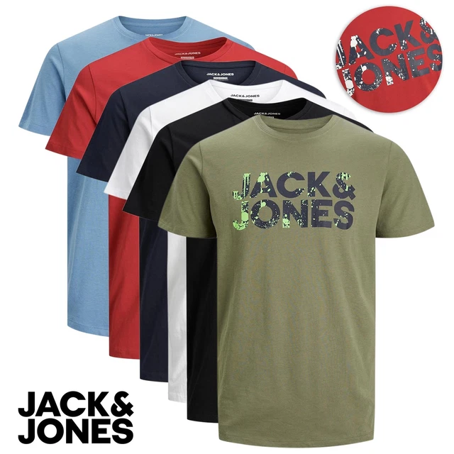 Jack & Jones Mens T-Shirt Short Sleeve Designer Tee Shirt For Mens Gift