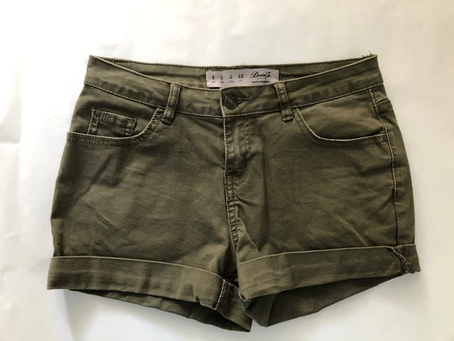 Pantaloncini da donna verdi cachi Primark Denim & Co. taglia UK 8 ottime condizioni