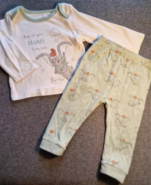 Dumbo Outfit 9-12 Months Unisex Disney Baby Top Trousers Pyjamas Girl Boy (D55)