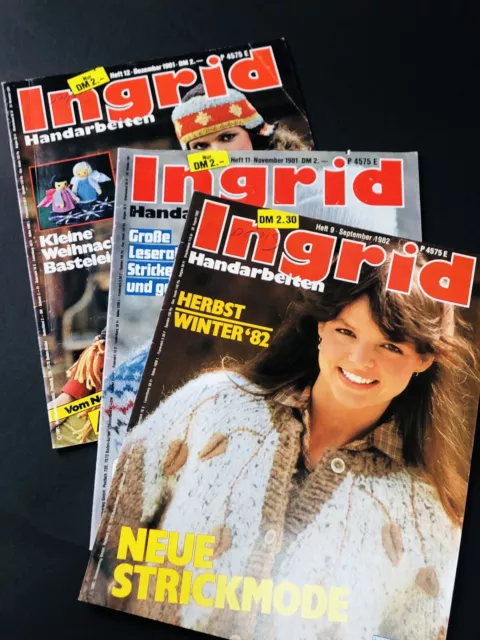 3x Winter Ingrid Zeitschrift Nähen Häkeln Stricken Basteln Handarbeiten