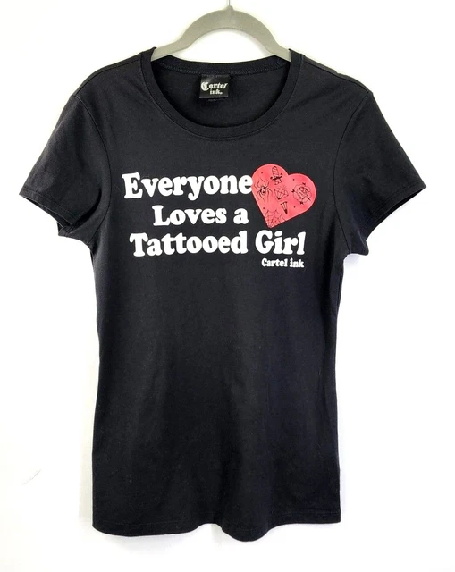 Cartel Ink Women's Black Fitted Cap Sleeve Tee Large
