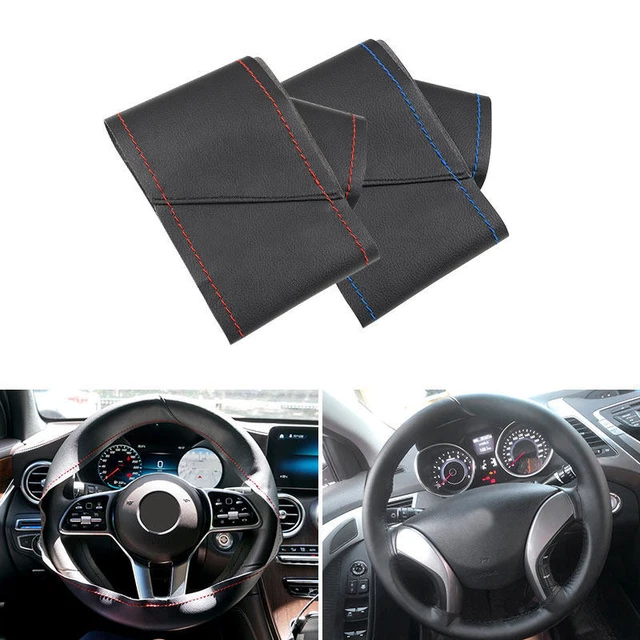 DIY Sewing Leather Steering Wheel Cover for BMW 3 5 Series E90 F30 X1 X3 X5 38CM