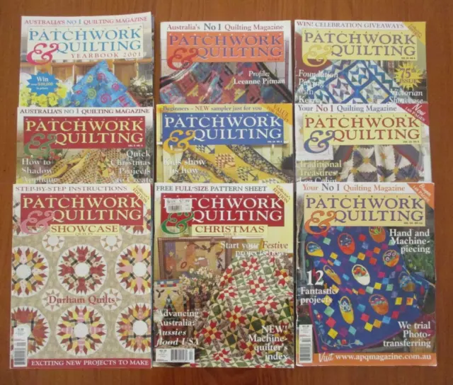 PATCHWORK & QUILTING BULK LOT Magazines Patchwork Quilting Quilts Yearbooks 9 10