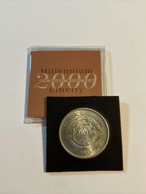 Millennium 2000 Liberty $10 BU Coin of Liberia w/COA + FREE SHIPPING