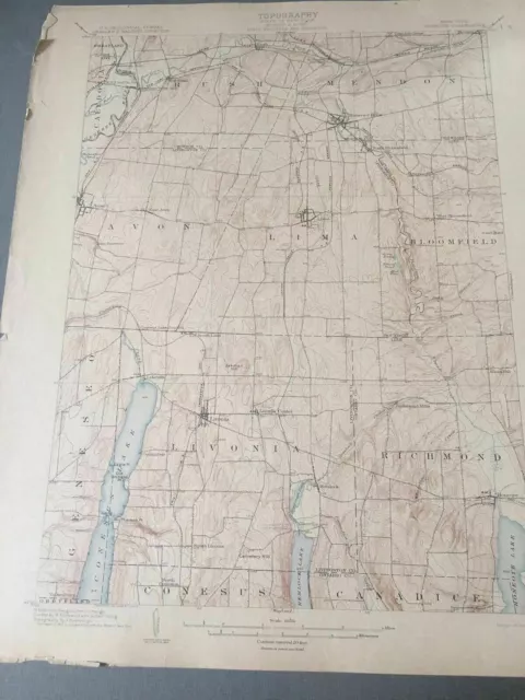 US Geological Survey Topography Map,1904 Quadrangle Honeoye New York