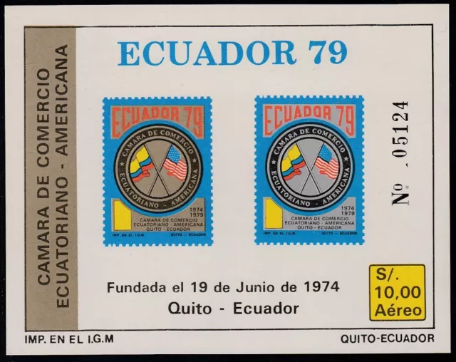 Ecuador Kleinbogen Block 43 1979 Kamera Von Handel Ecuador-Amerikanischen MNH