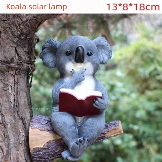 Gift Koala Mountable Tree Wall Decor Statue Solar Animal Garden Resin Decorate