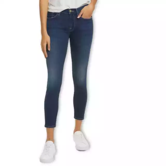 FRAME Jeans Womens Size 27 Blue Le Skinny de Jeanne Ripped Crop Skinny Bonn NWT