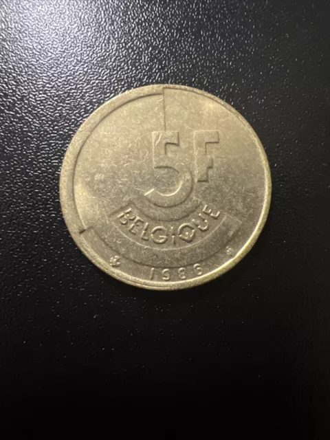Münze 5F Francs Belgien 1986 🇧🇪 (B240)