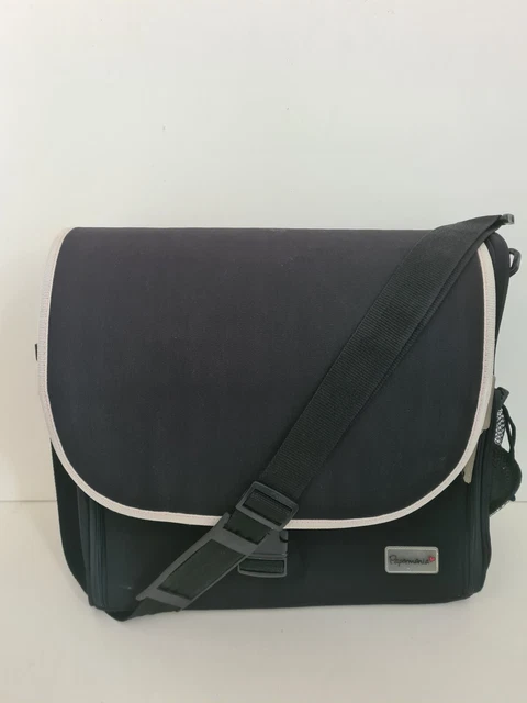 Bolso de mano grande negro artesanal Papermania con correa para el hombro costura